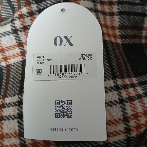 NWT Arula Paris Mini Skort Size 0X Plus Soft Flannel Plaid Zip Back Stretch - Picture 7 of 9